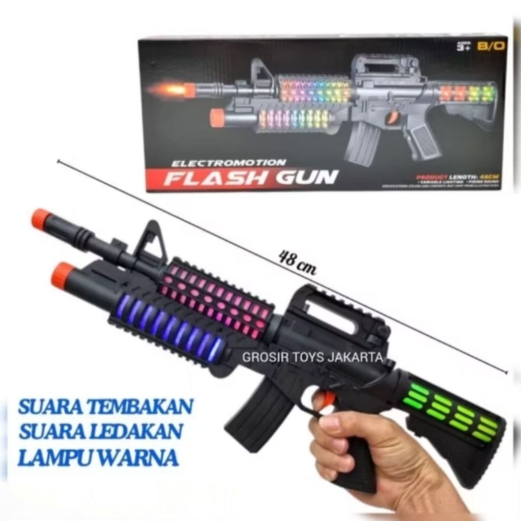 TERSEDIA HARGA GROSIR Electromotion Flash Gun AK858 Mainan Tembak Tembakan Anak