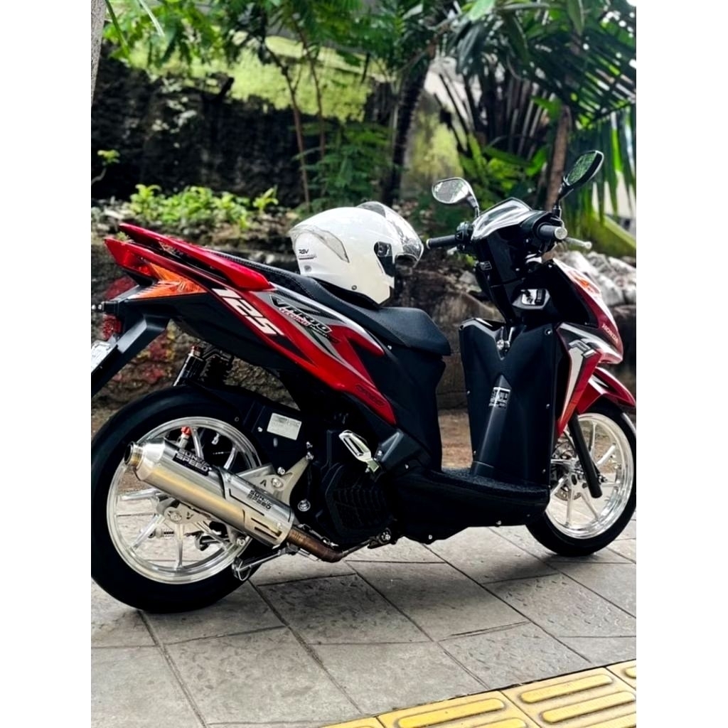 STRIPING LIS STICKER HONDA VARIO TECHNO 125 2012 MERAH STIKER VARIO 125 MERAH 2012