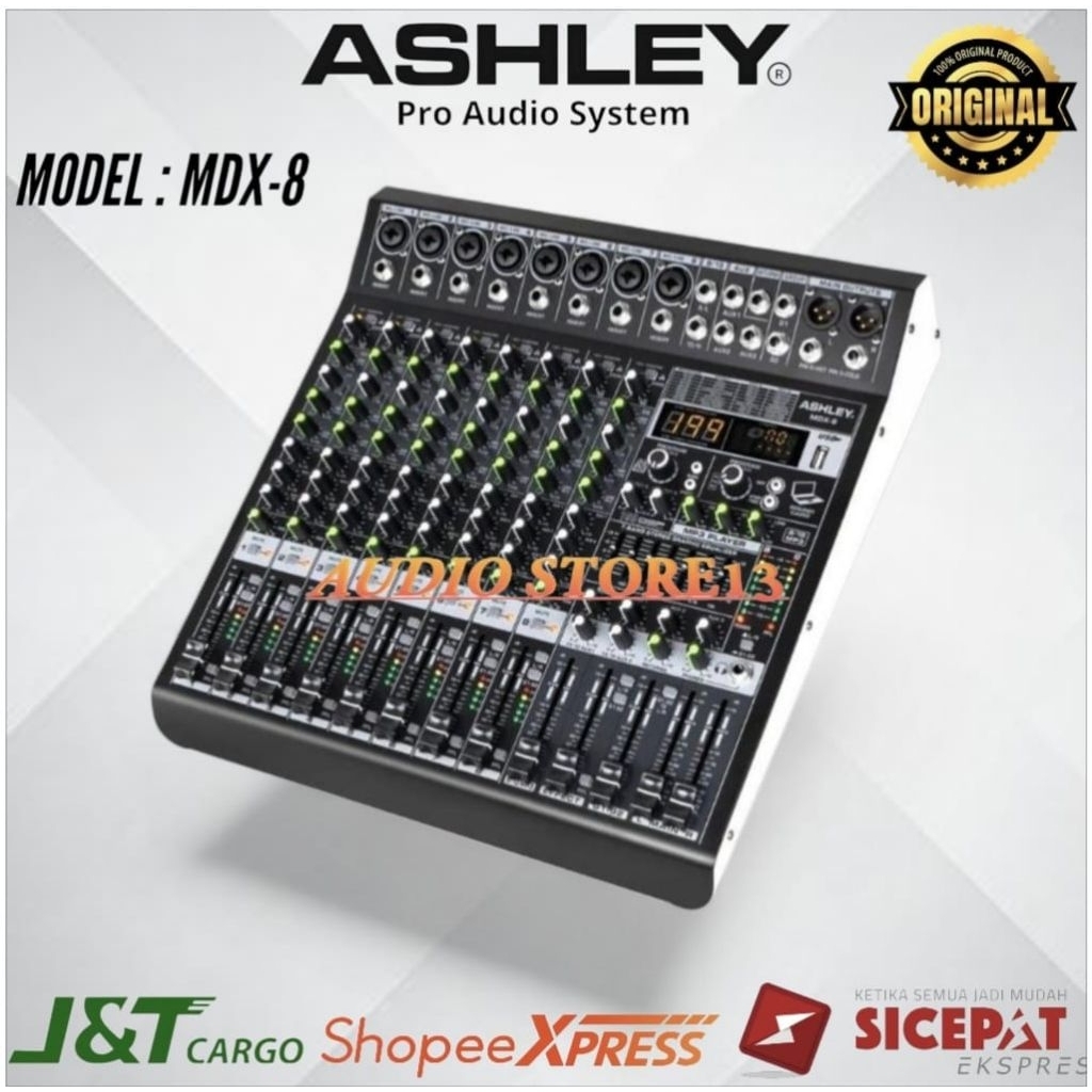 mixer Ashley MDX 8 Original 8 Channel Bluetooth-Effect Reverb Original