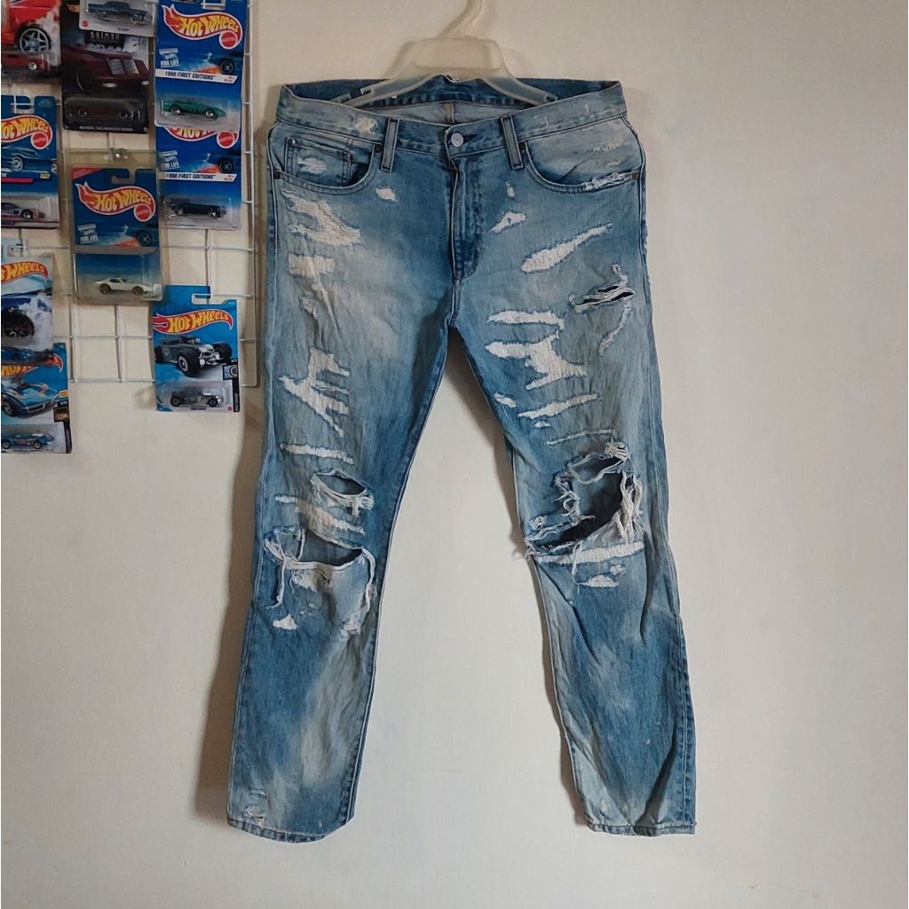 polo denim & suply double rl distressed pants size fit 33