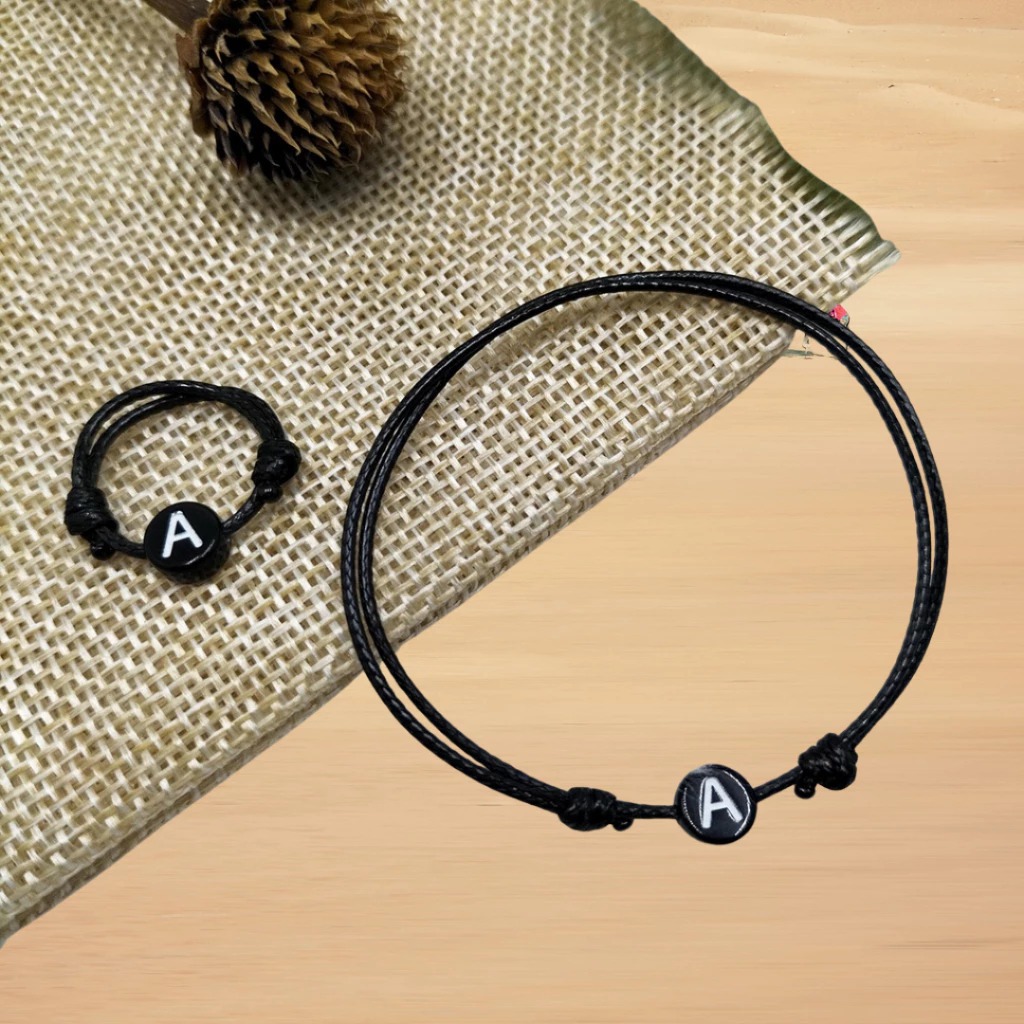 GELANG CINCIN TALI KOREA HURUF INISIAL NAMA A-Z / Gelang Inisial Huruf