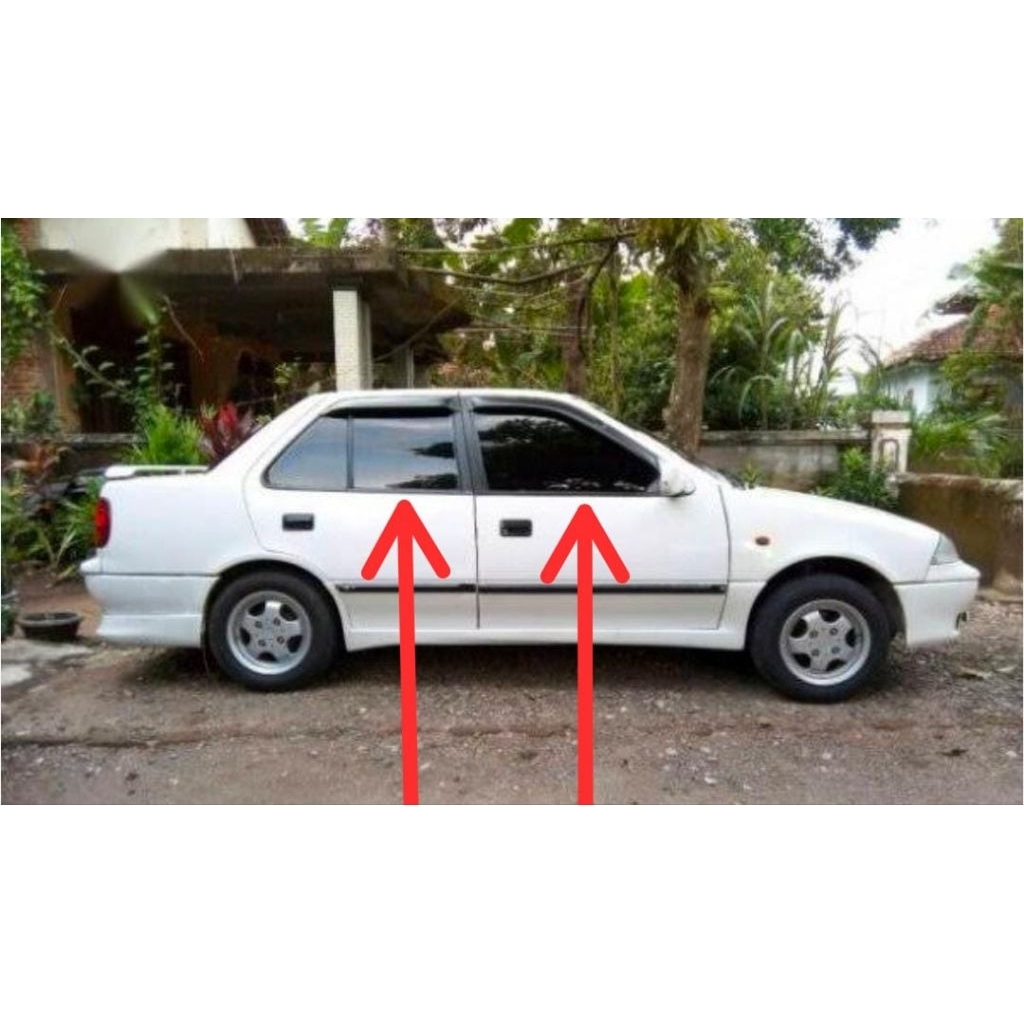 karet pelipit kaca luar water strip kaca mobil suzuki esteem