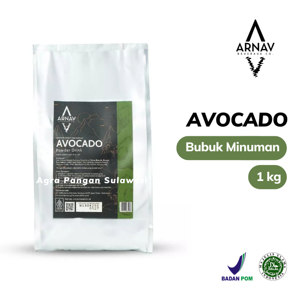 Bubuk Minuman AVOCADO 1kg Arnav | Alpukat Buah Drink Powder Latte Smoothies Juice Kopi Coffee Teh Te