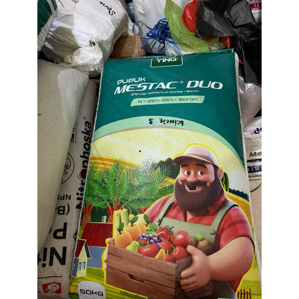 Pupuk mestac duo Granular Ammonium Klorida + Boron kemasan 50kg