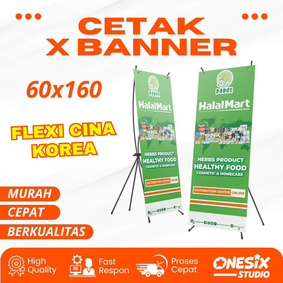 Cetak X Banner Murah + Tiang | Print X Banner 60 x 160 | X Banner Custom | X Banner + Tiang Termurah