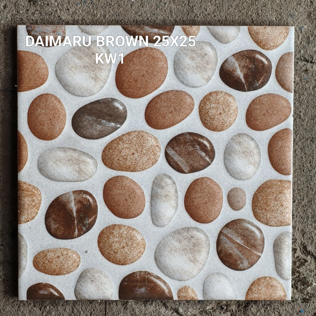 Keramik Lantai Kamar Mandi 25x25 Daimaru Motif Kasar Batu Batu KW1