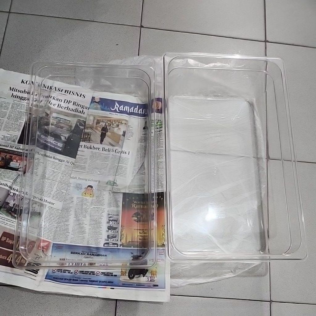 Bak Segi akrilik Bak segi plastik tempat prasmanan plastik Tempat Sayur Prasmanan Tempat Es Buah Pra