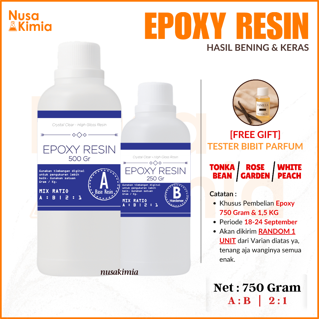 Epoxy Resin Bening 750 Gram - ART Resin - Hasil Bening dan Keras