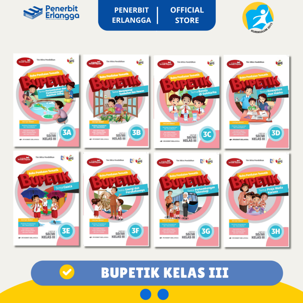 [Erlangga Official] Bupetik Sd/Mi Kelas 3a 3b 3c 3d 3e 3f 3g 3h - Kurikulum 2013 Revisi