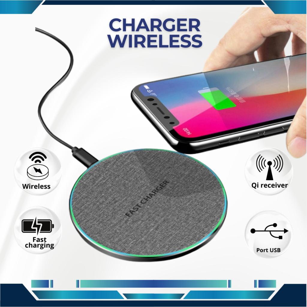 Charger  Hp Wireless Cas Handphone Tanpa Kabel Fast Pad Station Universal 10W