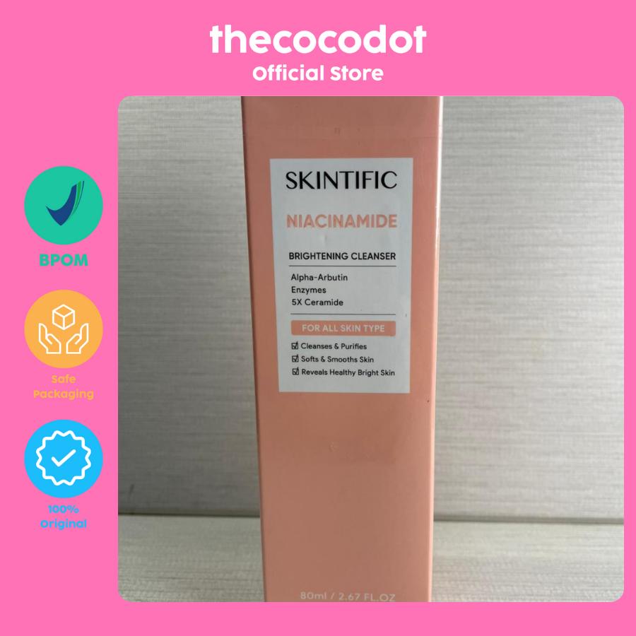 Skintific Niacinamide Brightening Cleanser 80ml – Pembersih Wajah Cerah & Lembut untuk Semua Jenis K