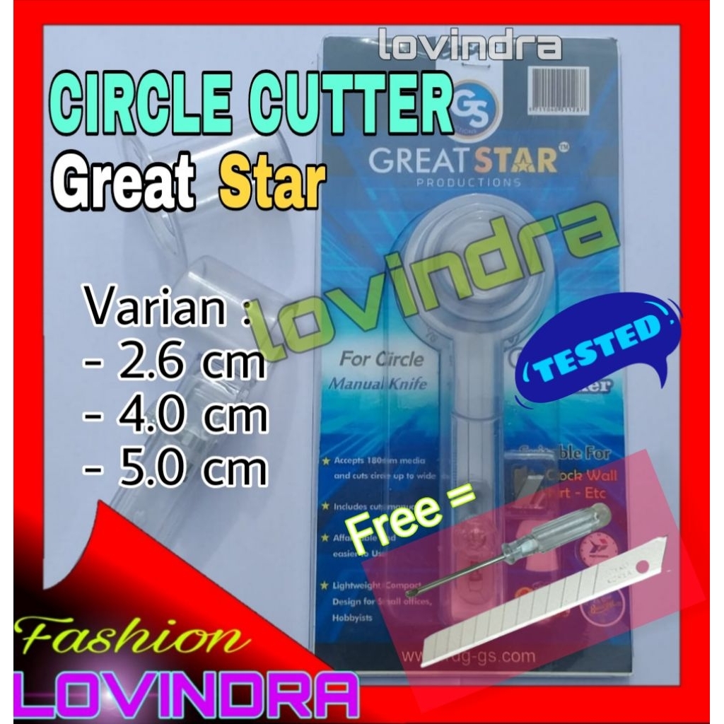 Circle Cutter Great Star  Alat Pemotong Sticker Lingkaran Bulat bundar