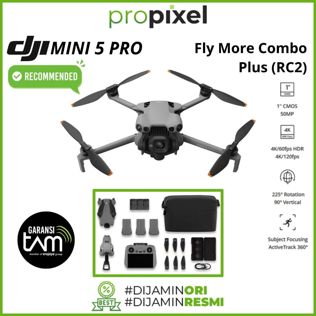 DJI Mini 5 Pro Fly More Combo PLUS with RC2 Drone Camera DJI Mavic Mini 5 Pro Kamera Drone Garansi