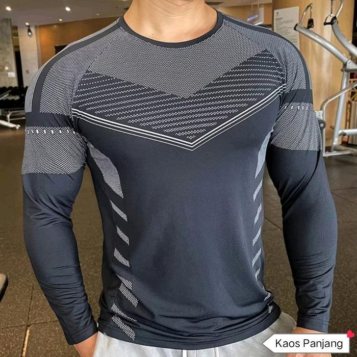 Kaos Olahraga Pria Lengan panjang Sport