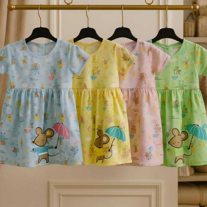 Walton Kids 5358 Rok/Dress Walton Kids Bayi Prempuan Usia 1-2 Tahun Bahan Kaos Adem dan Dijamin Nyam