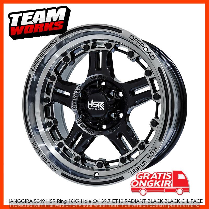VELG HSR HANGGIRA RING 18 LEBAR 9 ET10 BUAT MOBIL SAVANA DMAX PAJERO PELEK RING 18 RADIAN BLACK