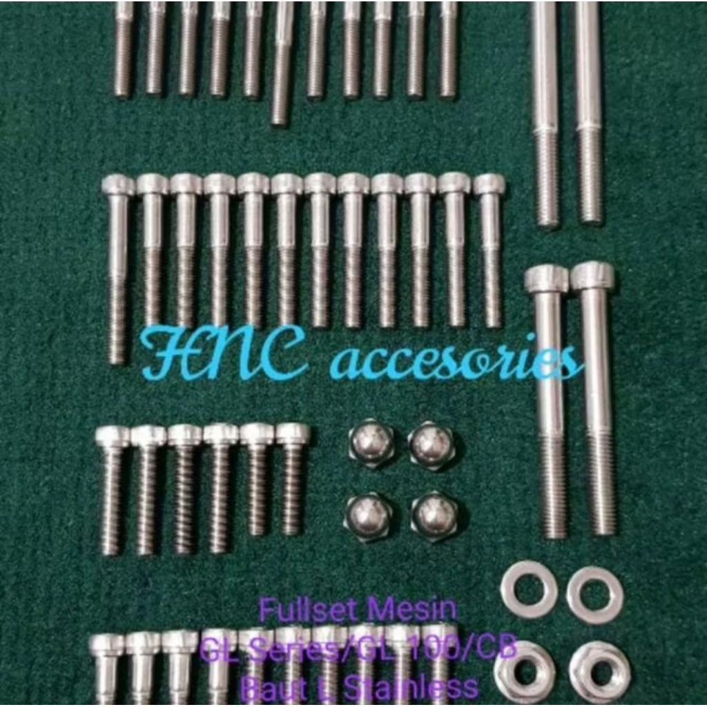 Baut L Stainless fullset mesin GL Series