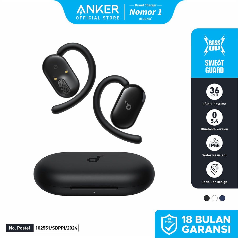 Soundcore by Anker AeroFit V20i OWS Open-Ear Headphones Adjustable Ear Hooks Ultra-Comfort Snug Fit 