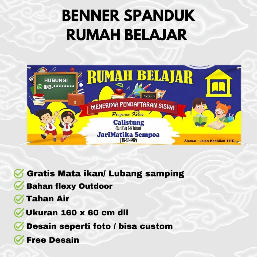 BENER/MMT SPANDUK CUSTOM RUMAH BELAJAR ECOGREEN