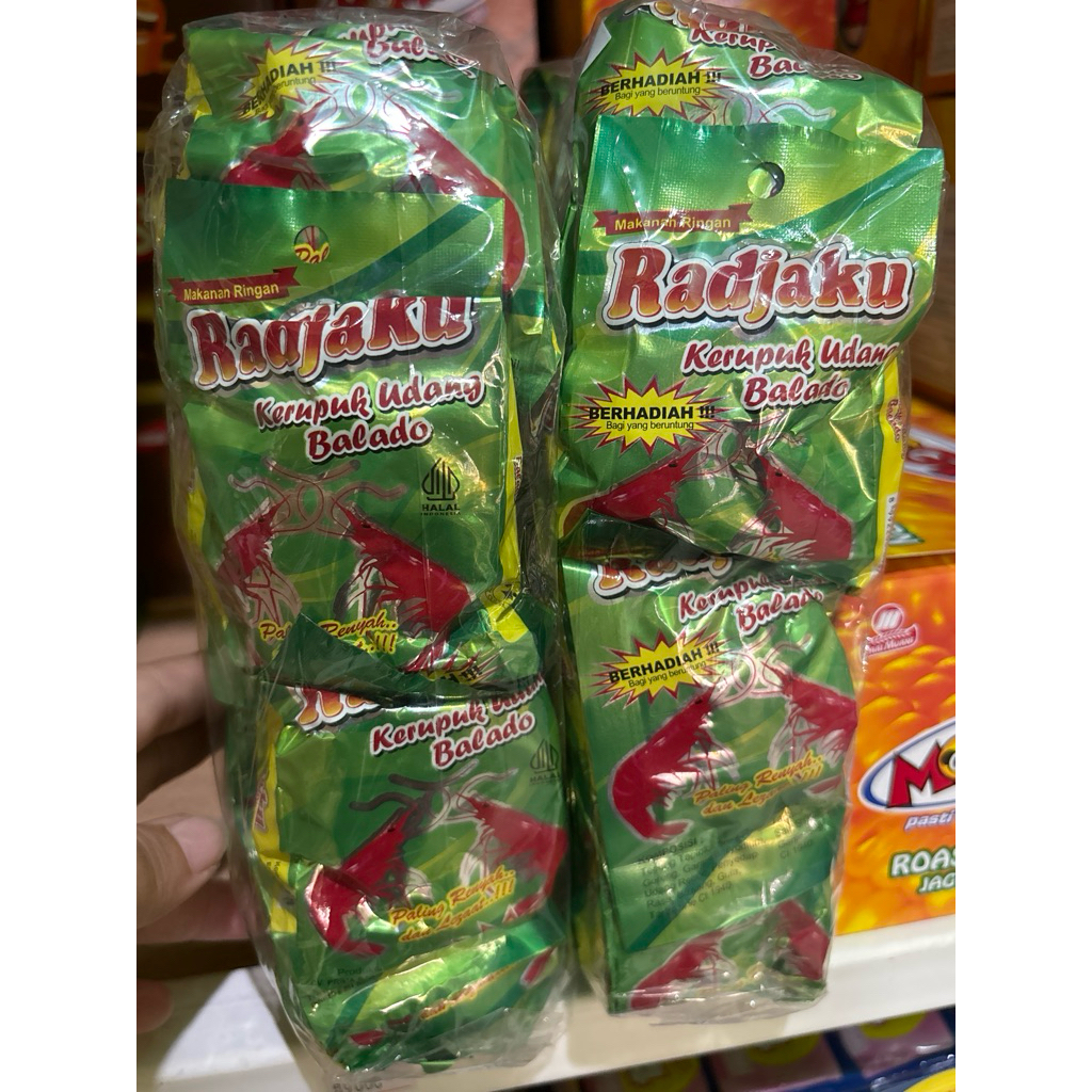 

radjaku kerupuk udang balado 1pack isi 20pcs (grosir)