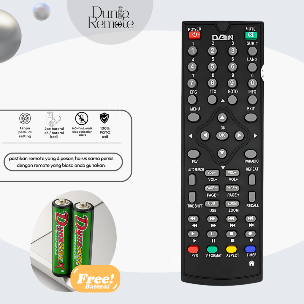 Remote STB Rinrei DRN-511W DVBT2 / Remot Receiver Parabola Rinrei 511A