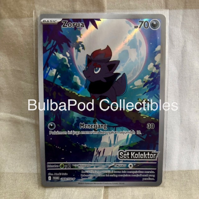 Pokemon TCG Indonesia Zorua PROMO 269/SV-P Set Kolektor Hitam & Putih