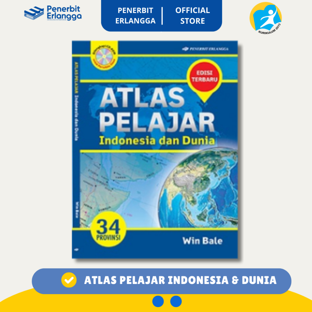 [Erlangga Official] Atlas Pelajar Indonesia & Dunia Revisi Edisi Terbaru