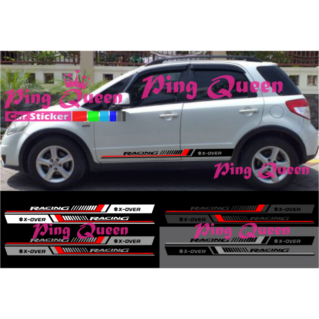 new sticker stiker mobil x over cutting sticker mobil suzuki x over