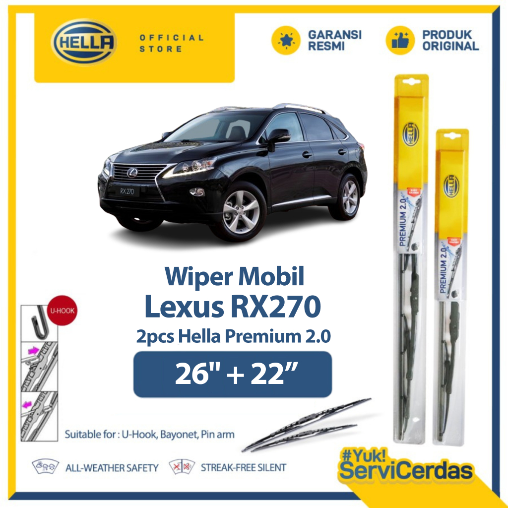 Wiper Mobil LEXUS RX270 26" + 22" (2pcs) - HELLA Premium 2.0