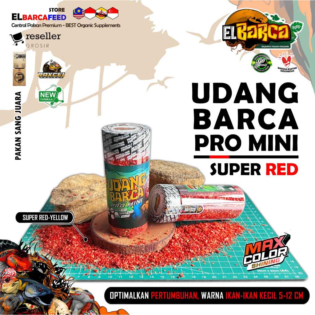 UDANG BARCA PRO MINI SUPER RED Udang Kering pakan ikan hias kecil baby channa betta cupang cichlid