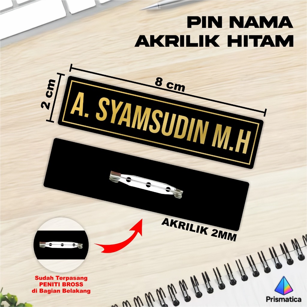 NAME TAG PNS/ASN/MAHASISWA/SEKOLAH - PIN NAMA DADA AKRILIK - PAPAN NAMA GRAFIR