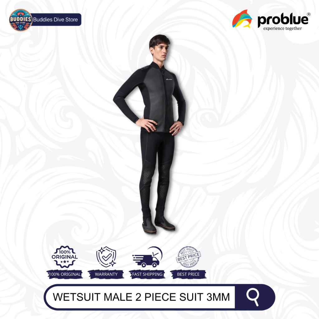 Problue Wetsuit Male 2 Pieces Suit 3mm - Diving Wear - Wetsuit