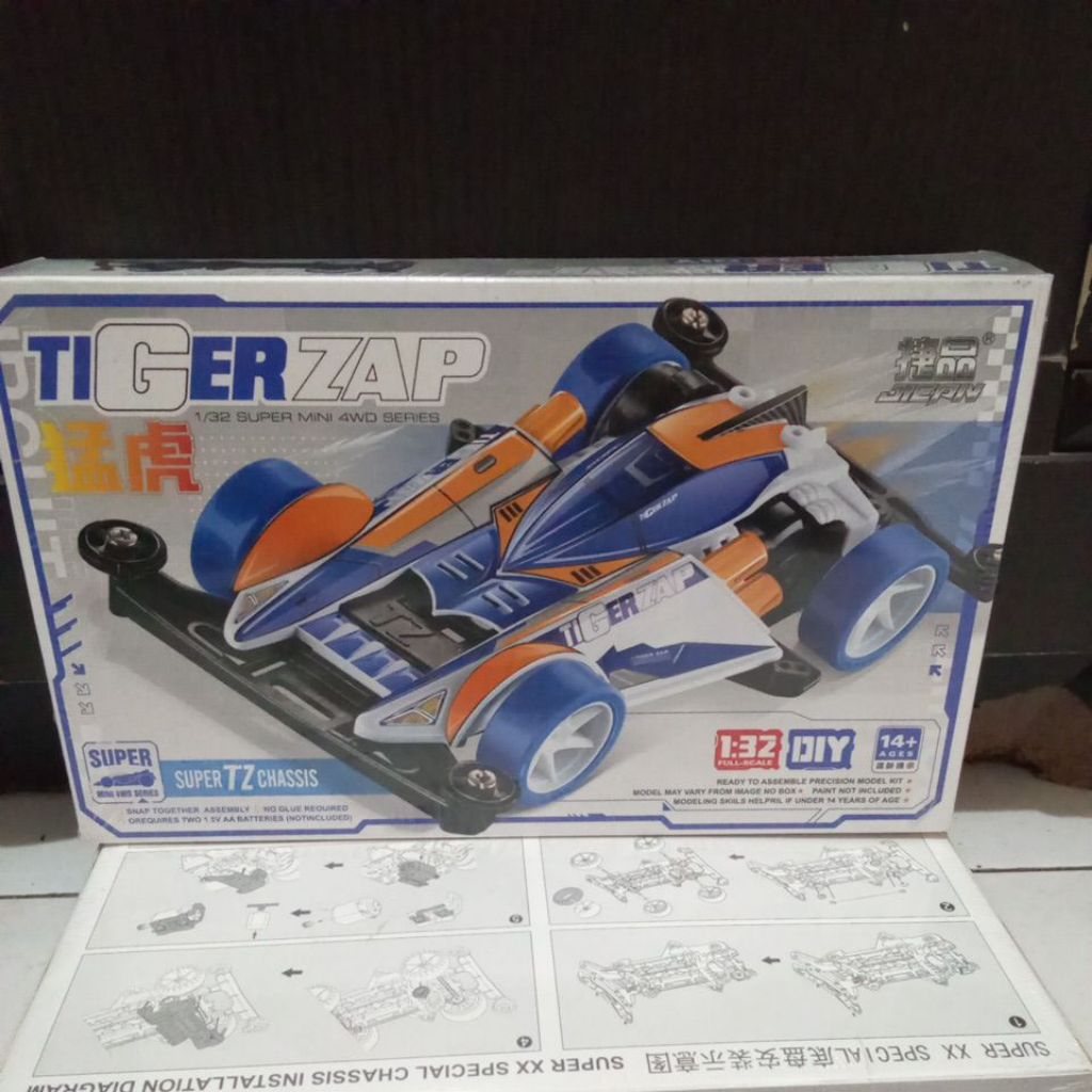 Mini 4WD Merk Jiepin: Tiger Zap Super TZ Chassis
