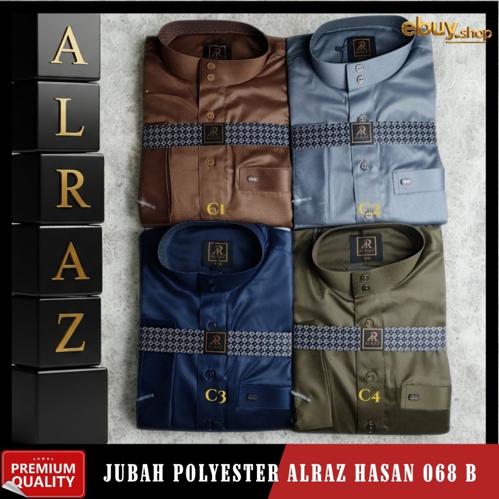 Jubah Alraz Poliester Warna – Gamis Al Raz Polyester Design Hasan Lengan Panjang Non Manset – Jubah 