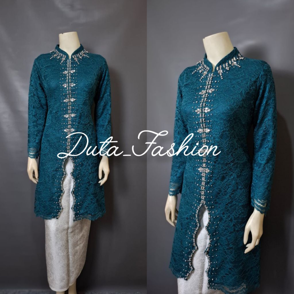 HOT KEBAYA TUNIK BROKAT PAYET MUTIARA MODEL ZIGZAG / KEBAYA BROKAT / KEBAYA MODERN / KEBAYA TUNIK /