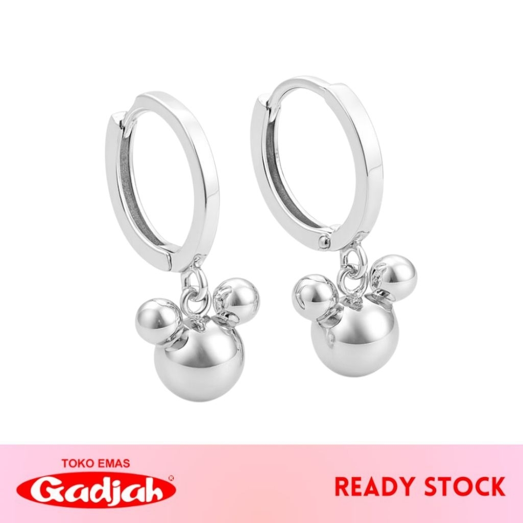 Anting Emas Jepret Bulat Polos Mickey & Minnie Mouse  - Toko Emas Gadjah