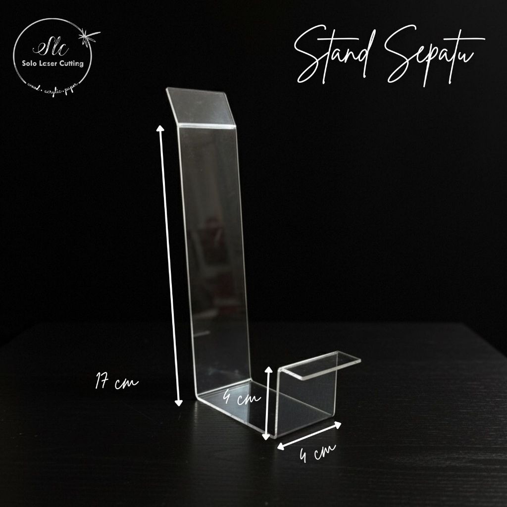 STAND SEPATU {AKRILIK} MODEL VERTIKAL ( stand pajangan sepatu akrilik )