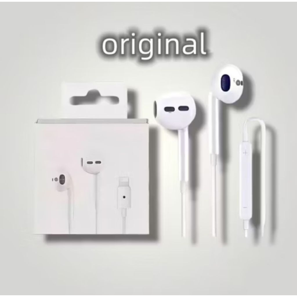 Headset Lightning iPhone Original – Tanpa Bluetooth, With Mic, Suara Jernih & Nyaman