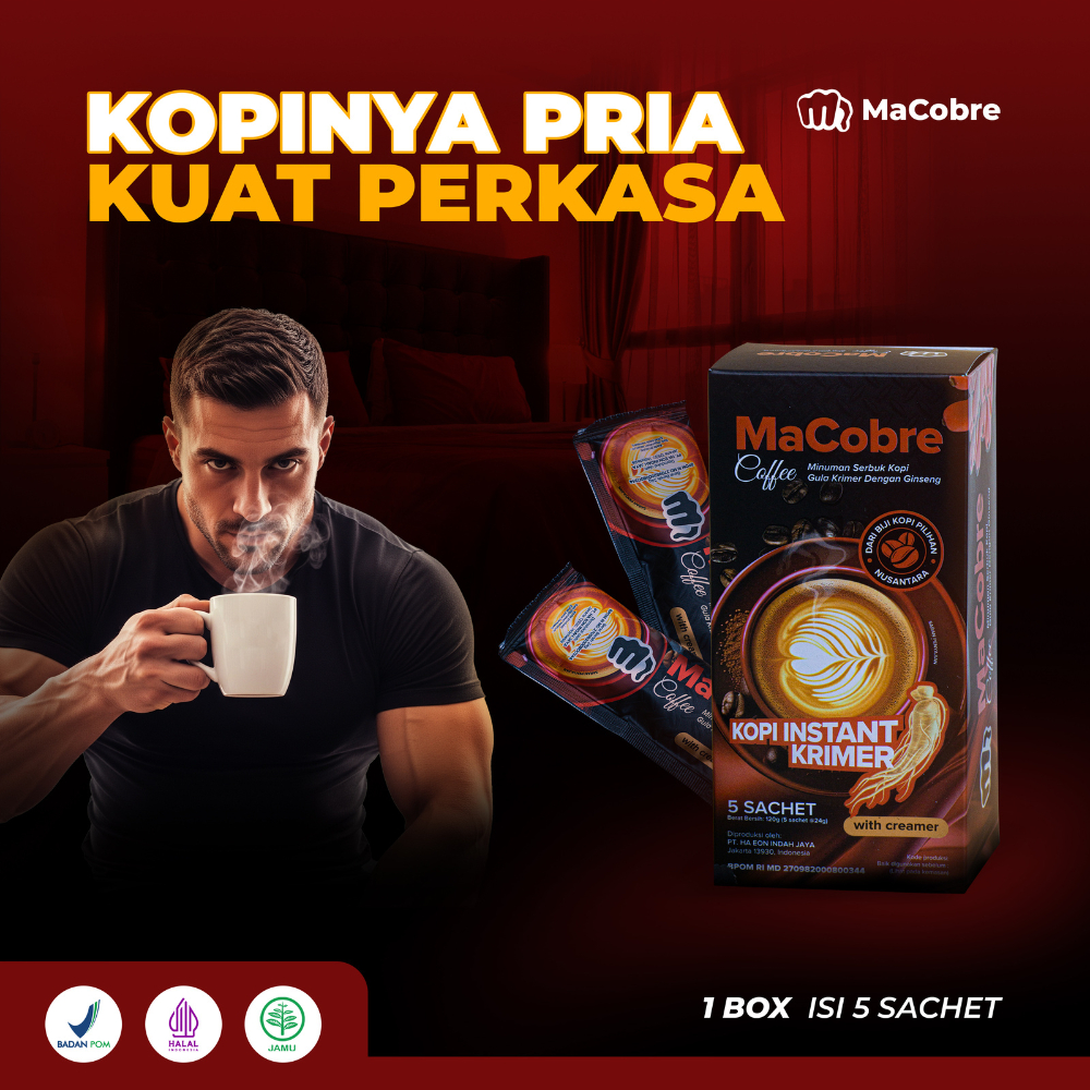 

MaCobre Kopi Penambah Stamina Pria Kuat Dan Tahan Lama 1 Sachet Bpom