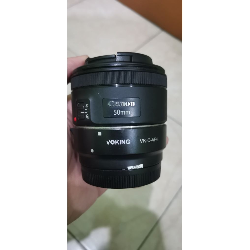 Lensan Canon 50mm f1.8 STM + adapter to Canon eos M