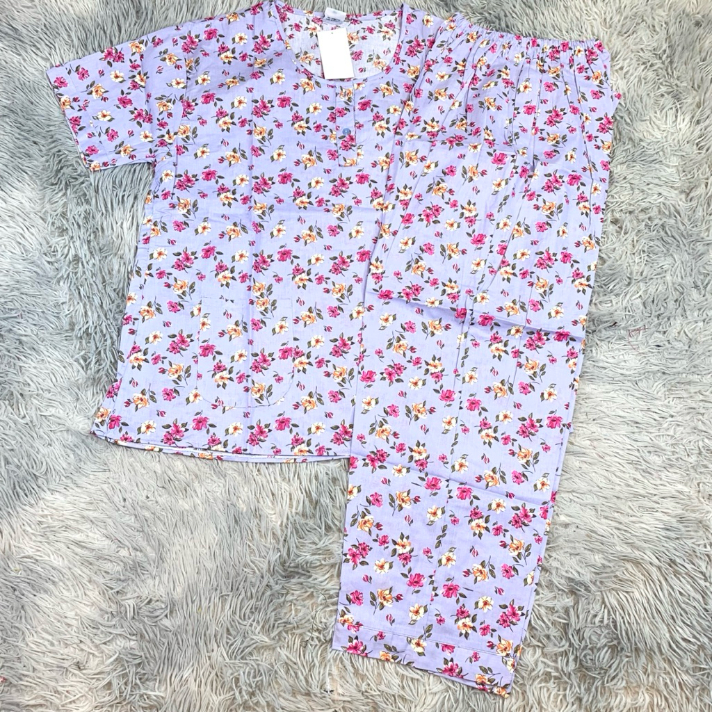 Tebobok - Jumbo Hoki Sheila Orange Katun Piama | Baju Tidur Murah