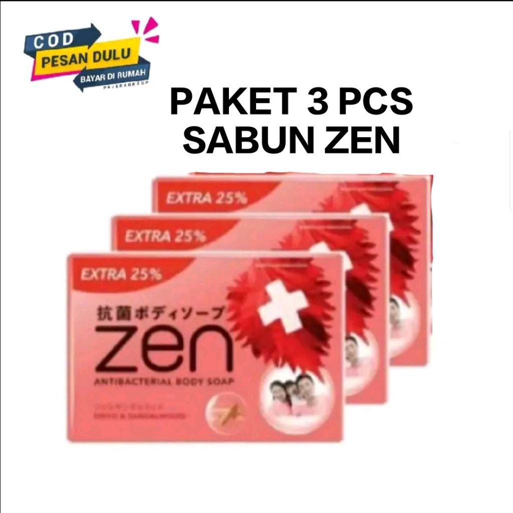 SABUN ZEN ANTIBACTERIAL SABUN BATANG MANDI ISI 3 / Sabun Zen Batang