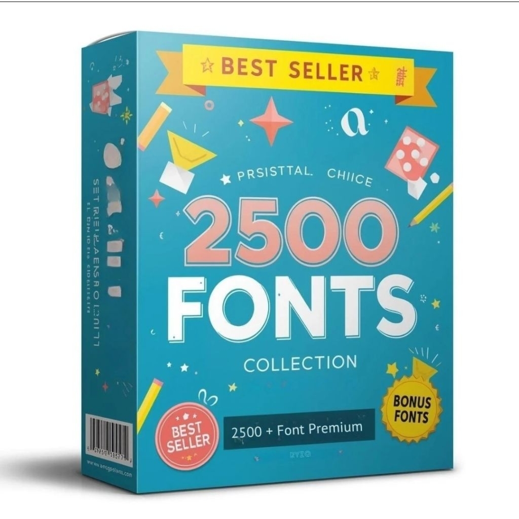 Paket A Font Premium + Gratis (2500 + TTF)
