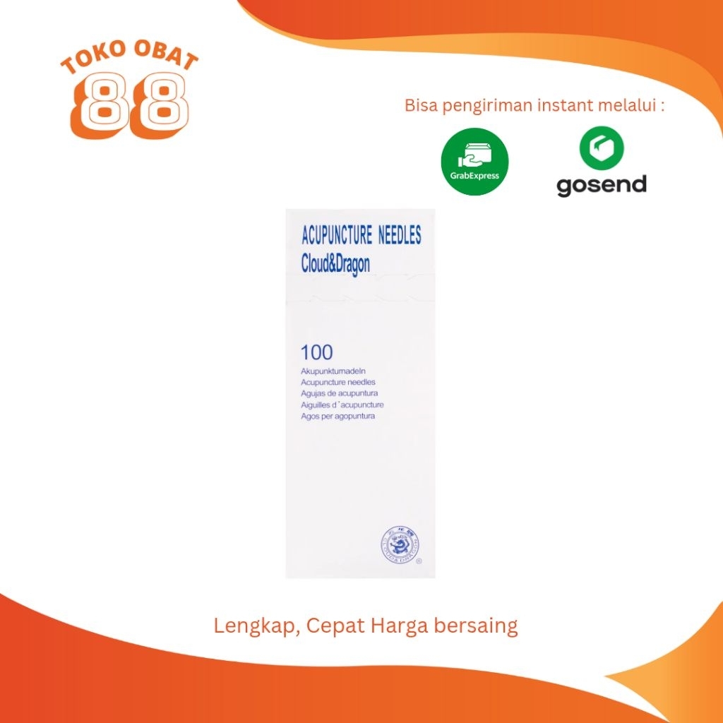Jarum Akupuntur Cloud Dragon dengan selongsong isi 100 ukuran 2.5 cun (0.25*60)