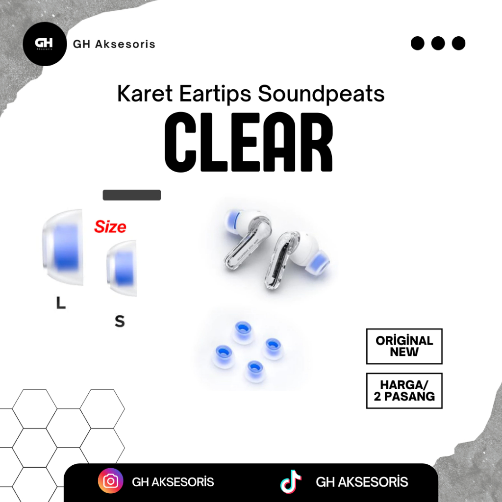 Karet Eartips TWS Soundpeats Series kondisi baru