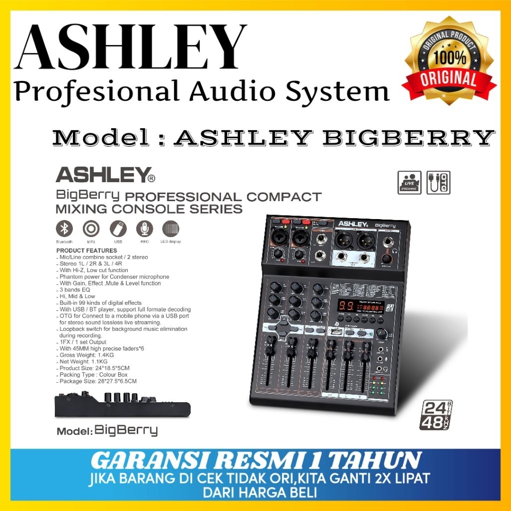 Mixer Ashley Bigberry Original Mixer Ashley 4 Channel Bluetooth