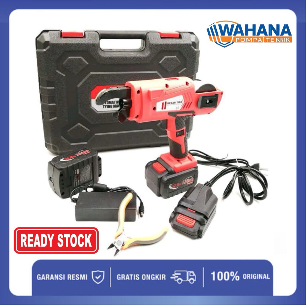 Mesin Bendrat Otomatis BT-890 | Rebar Tying Machine Ikat Besi Beton + 2 Baterai