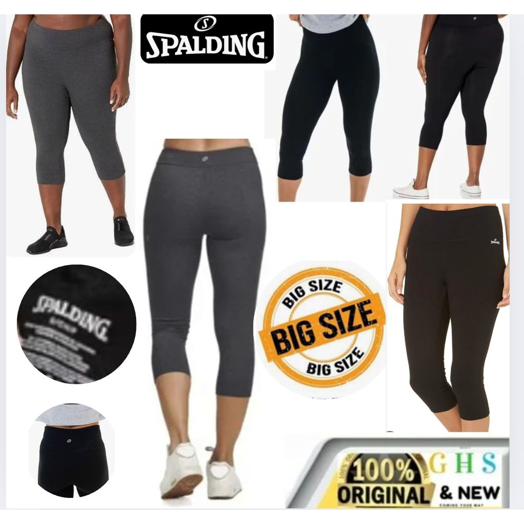 CELANA LEGGING WANITA Spalding BIG - SIZE 3/4 Cotton Celana Legging Senam