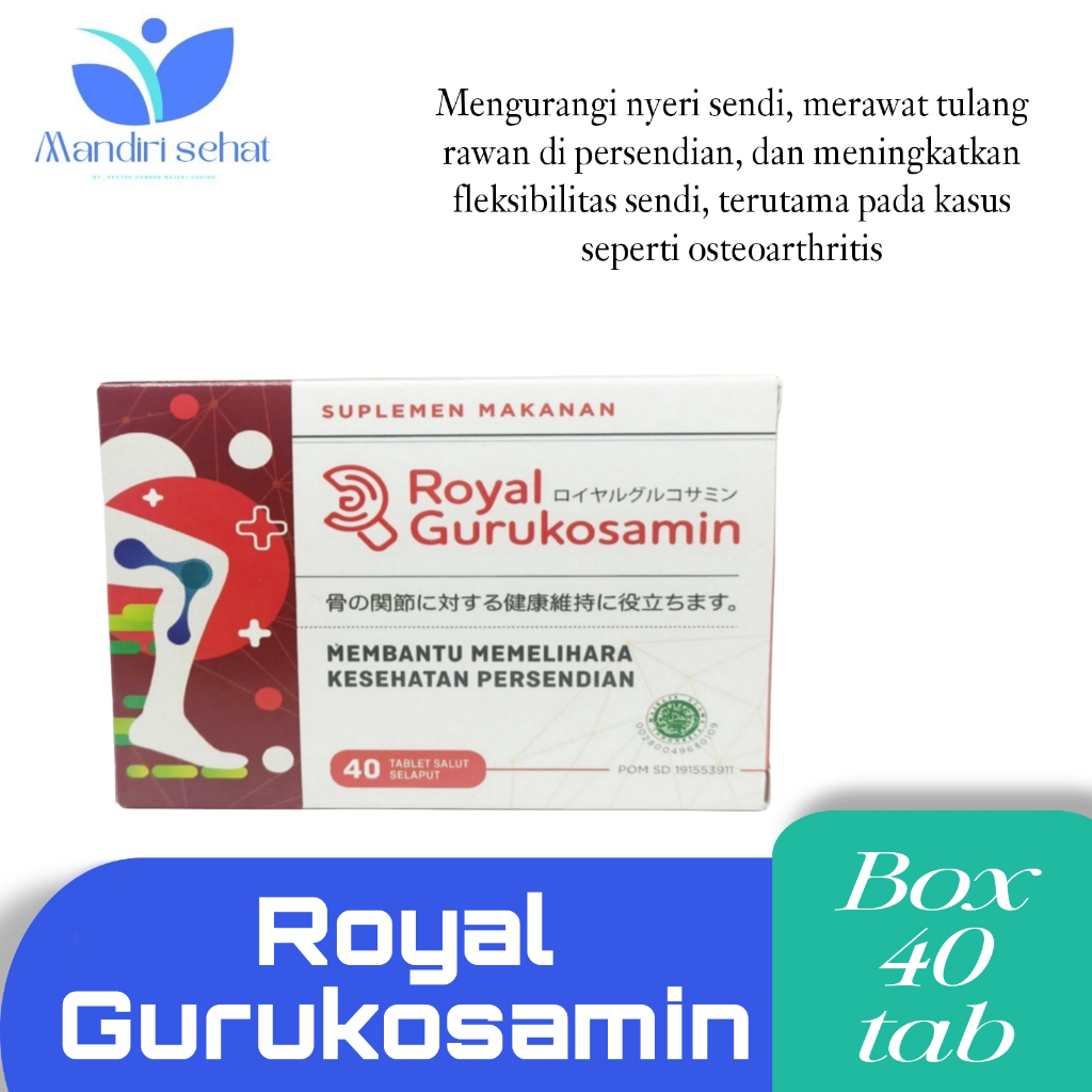 Royal Gurukosamin / Box 40 Kaplet Suplemen Herbal - Membantu Memilihara Kesehatan Persendian