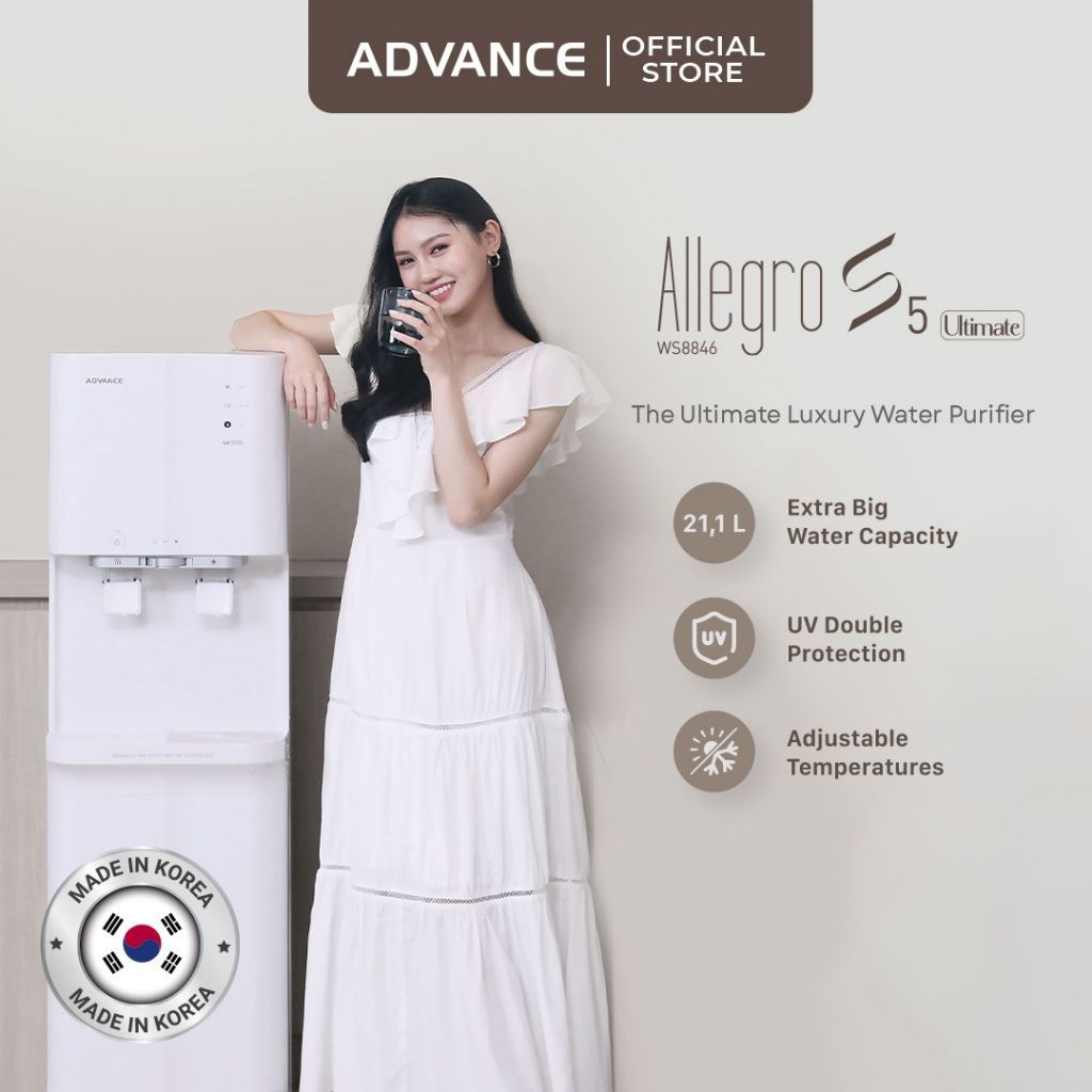 DISPENSER AIR ADVANCE ALLEGRO S5 ULTIMATE PEMURNI AIR MINUM FILTER AIR REVERSE OSMOSIS